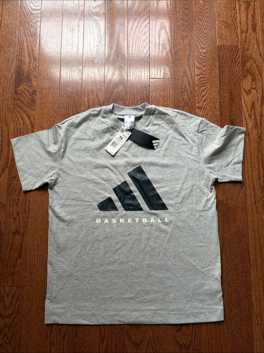 adidas Gray Short Sleeve Basketball Logo Tee